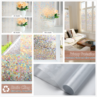 Rainbow Window Film prywatność ochrona UV witraż Vinyl do domu statyczne przylgnięcie samoprzylepne matowe dekoracyjne naklejki okienne 3